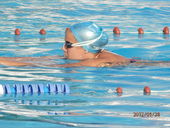 29/06/12. Κολύμβηση: Η Κρύστελ Βουρνά στο κολυμβητήριο του ΝΟΠ