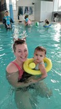 Baby swimming _christmass in pool 2023