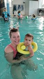 Baby swimming _christmass in pool 2023
