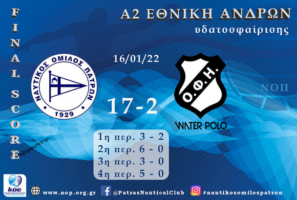 A2 Men 2022: 11th game : NO Patras - OFI (Crete) 17-02
